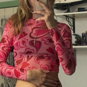 SHEIN Pink Hearts Top!